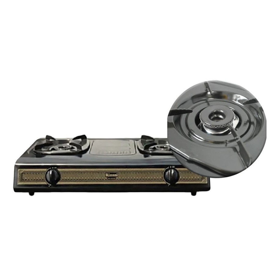 Kompor Gas Teflon 2 Tungku Rinnai / Kompor Rinai 2 Api RI-522S
