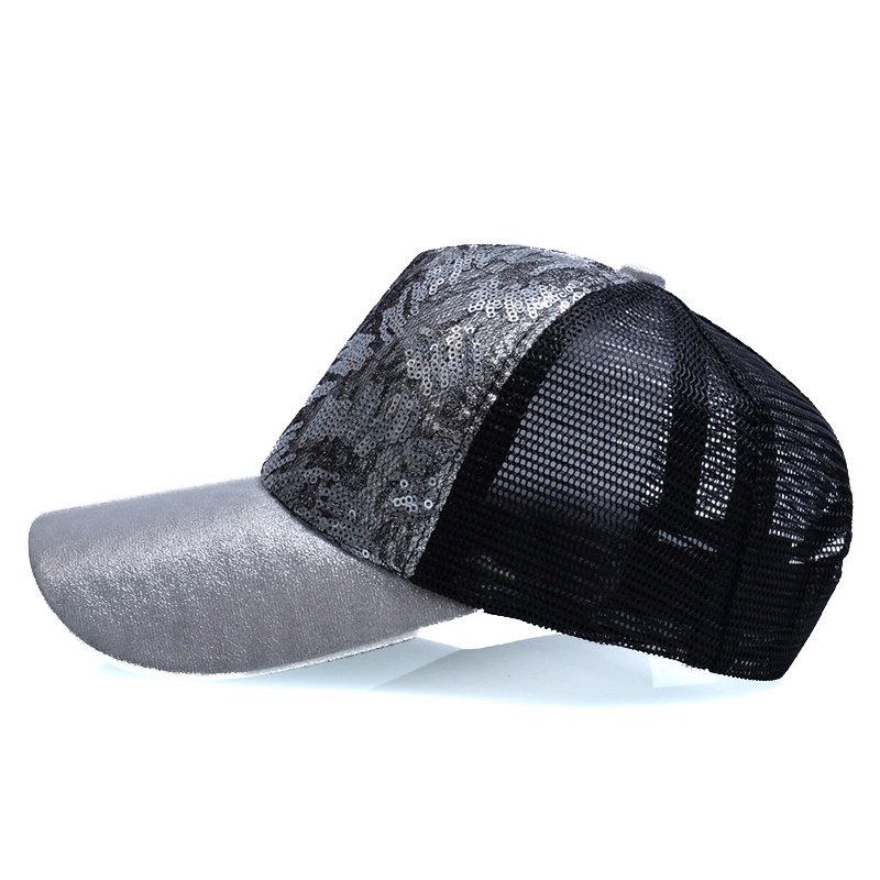 Topi Baseball Pria Wanita Dewasa Distro Motif Abstrak Manik Sequin Fashion Casual Gaya Korea BSBT