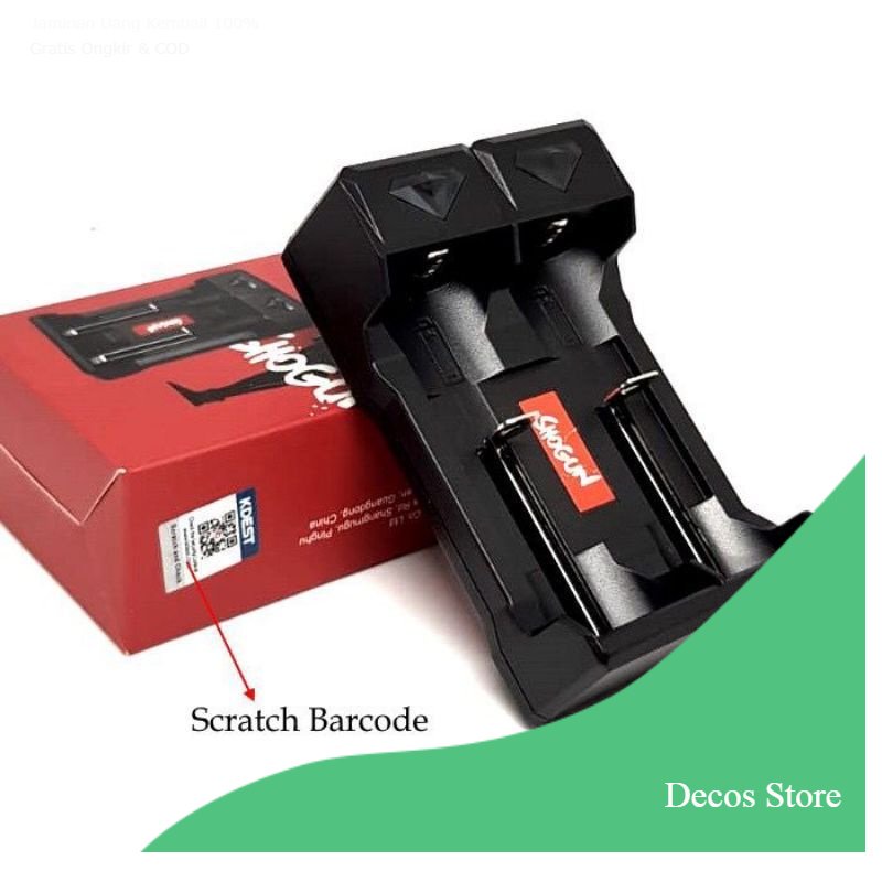 [Decos] Charger baterai 18650 Shogun Original