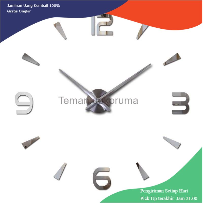 TD - DPR TaffHOME Jam Dinding Besar DIY Giant Wall Clock Quartz 90-100 cm - DIY-104