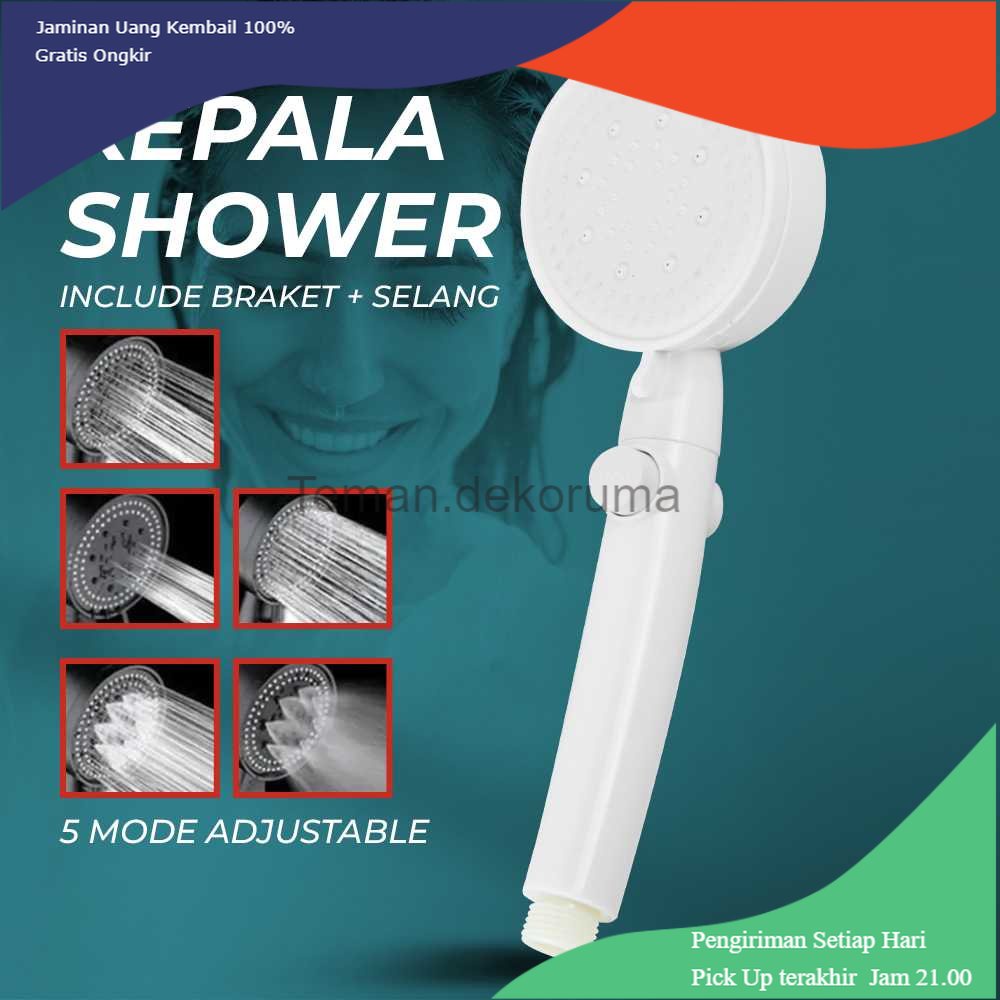 TD - DPR SOHE Set Kepala Shower Mandi One-Key Stop 5 Mode Adjustable - SH24