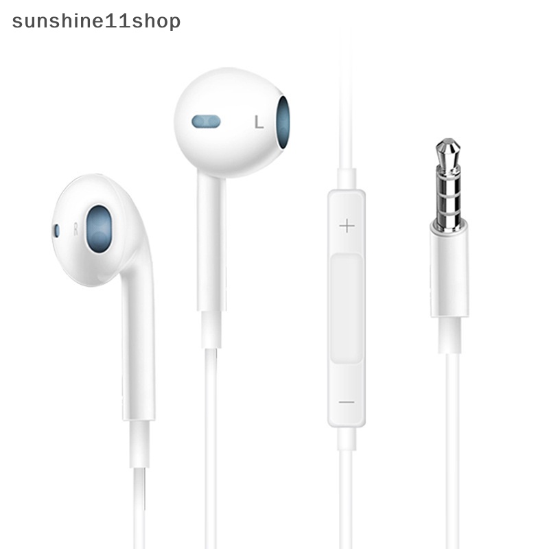 Sho Headphone Kabel Dengan Mikrofon 3.5mm Earphone Plug In-Ear Headphone Musik Earplug Headphone Ergonomis Untuk Smartphone N