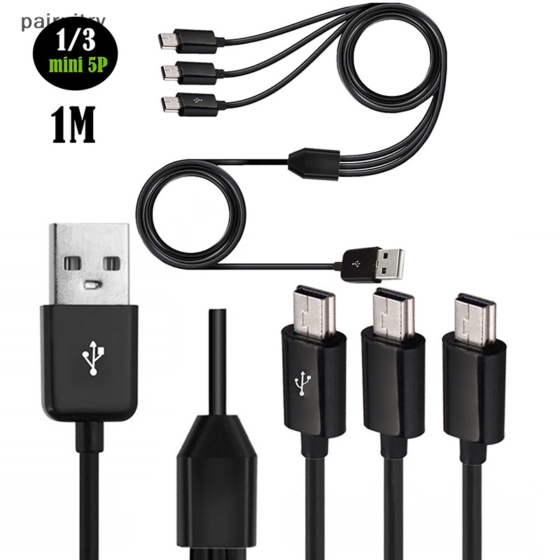 Prt 1M 3in1 Usb A Male 1sampai3 Usb 5Pin Kabel Data Charger Usb Mini Y Splitter PRT