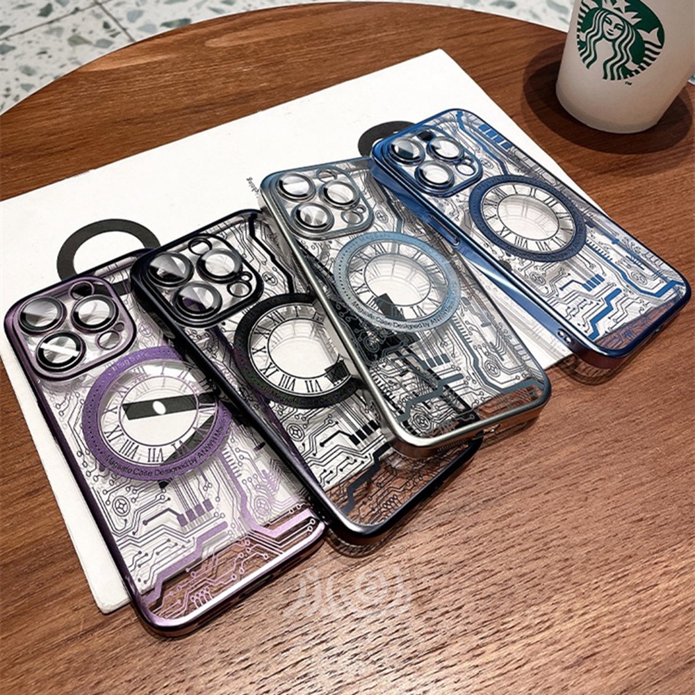 IPHONE Casing Motif Papan Sirkuit Berlapis Mewah Untuk Iphone13 14 Pro Max 12 Pro Max Casing14 Plus Pelapisan Mewah Relief Shockproof Cover