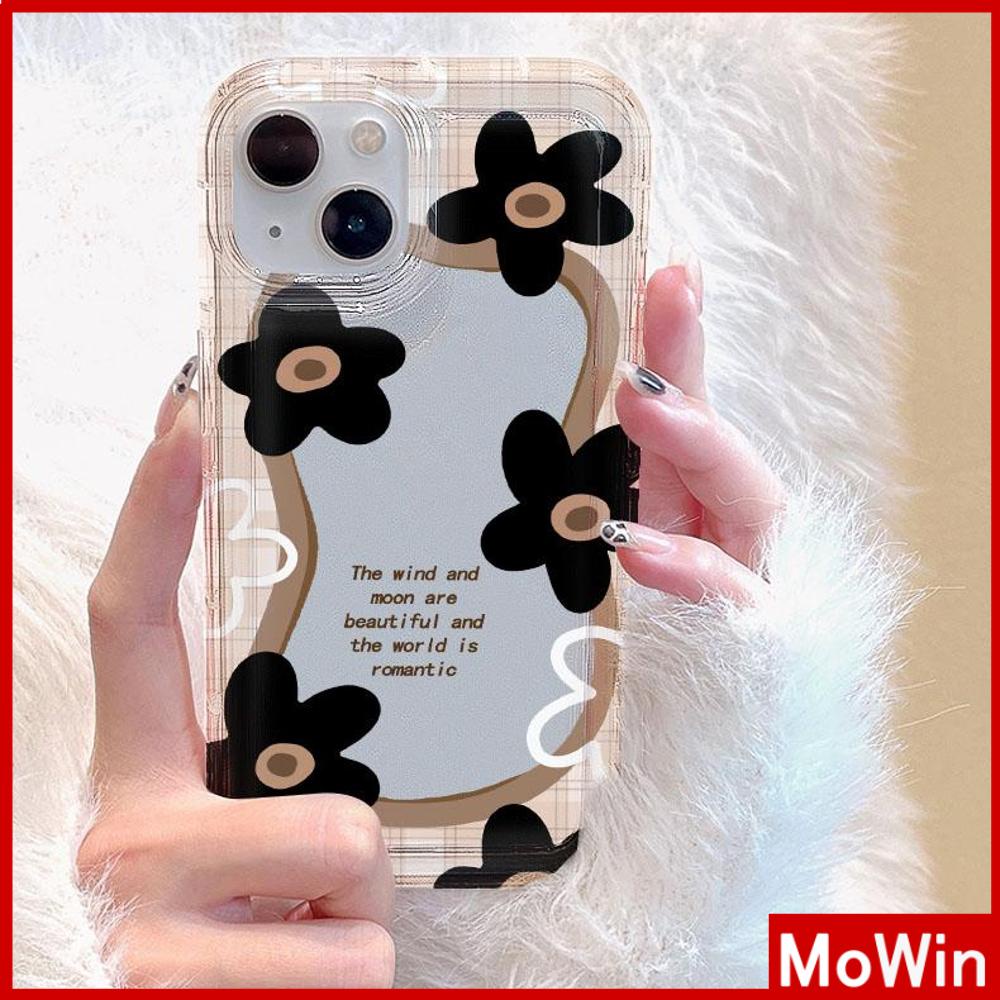 Case iPhone 14 Pro Max iPhone Case Bening Case TPU Soft Case Airbag Tahan Guncangan Kamera Minimalis Hitam Bunga untuk iPhone 13 Pro Max iPhone 12 Pro Max 11 8Plus 7Plus 6Plus XR X MAX