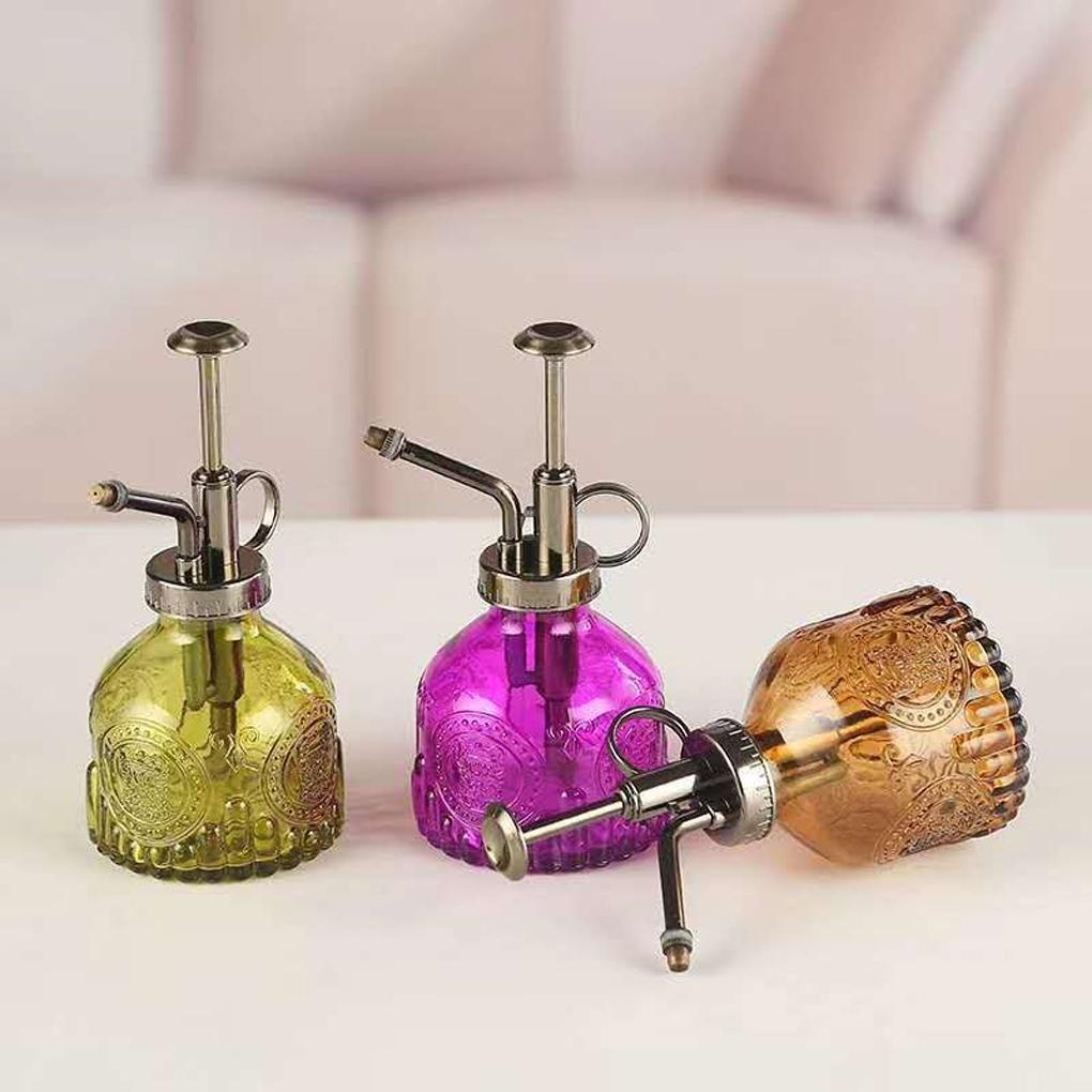 Glass Embossed Watering Can Air Pressure Semprotan Gaya Retro Kecil Ketel Bunga Penyiram Vintage Untuk Halaman Taman