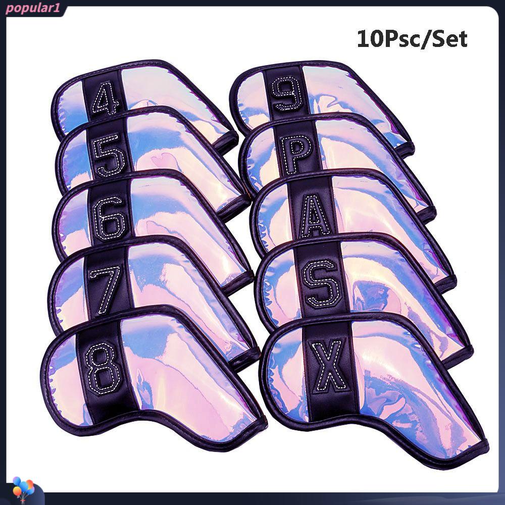Populer 10Psc /Set Golf Penutup Kepala Besi Aksesoris Praktis TPU Magic Golf Rod Sleeve