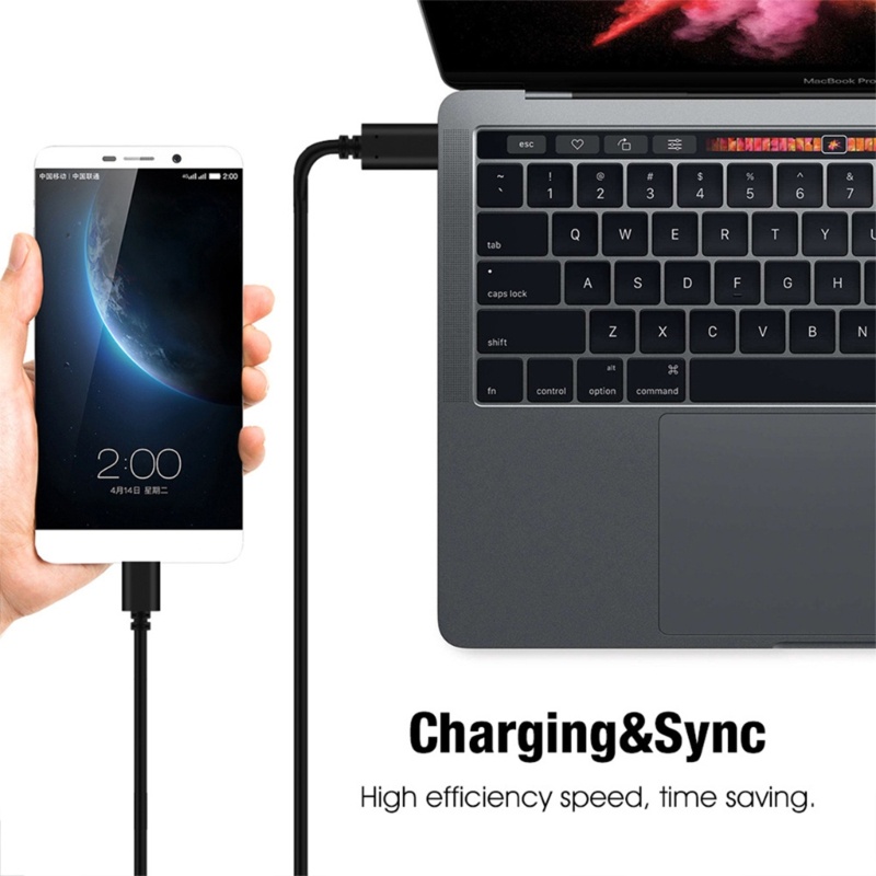 Gro Fast-Charging TypeC to Micro-USB Kabel2 4A- Jalur Data Quick Charge Arus Tinggi