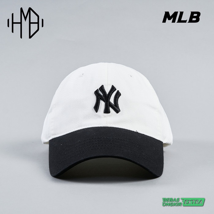 MLB Korea Color Block Cap  NY Yankees LA Dodgers  - NY CREAM BLACK