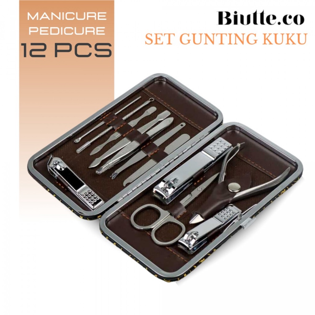 Biutte.co Nail Art Set Gunting Kuku Manicure Pedicure 12 PCS - 012A