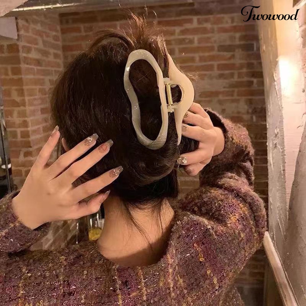 Twowood Warna Solid Persilangan Gigi Musim Semi Desain Cakar Rambut Vintage Tidak Teratur Bentuk Awan Klip Rambut Aksesoris Rambut