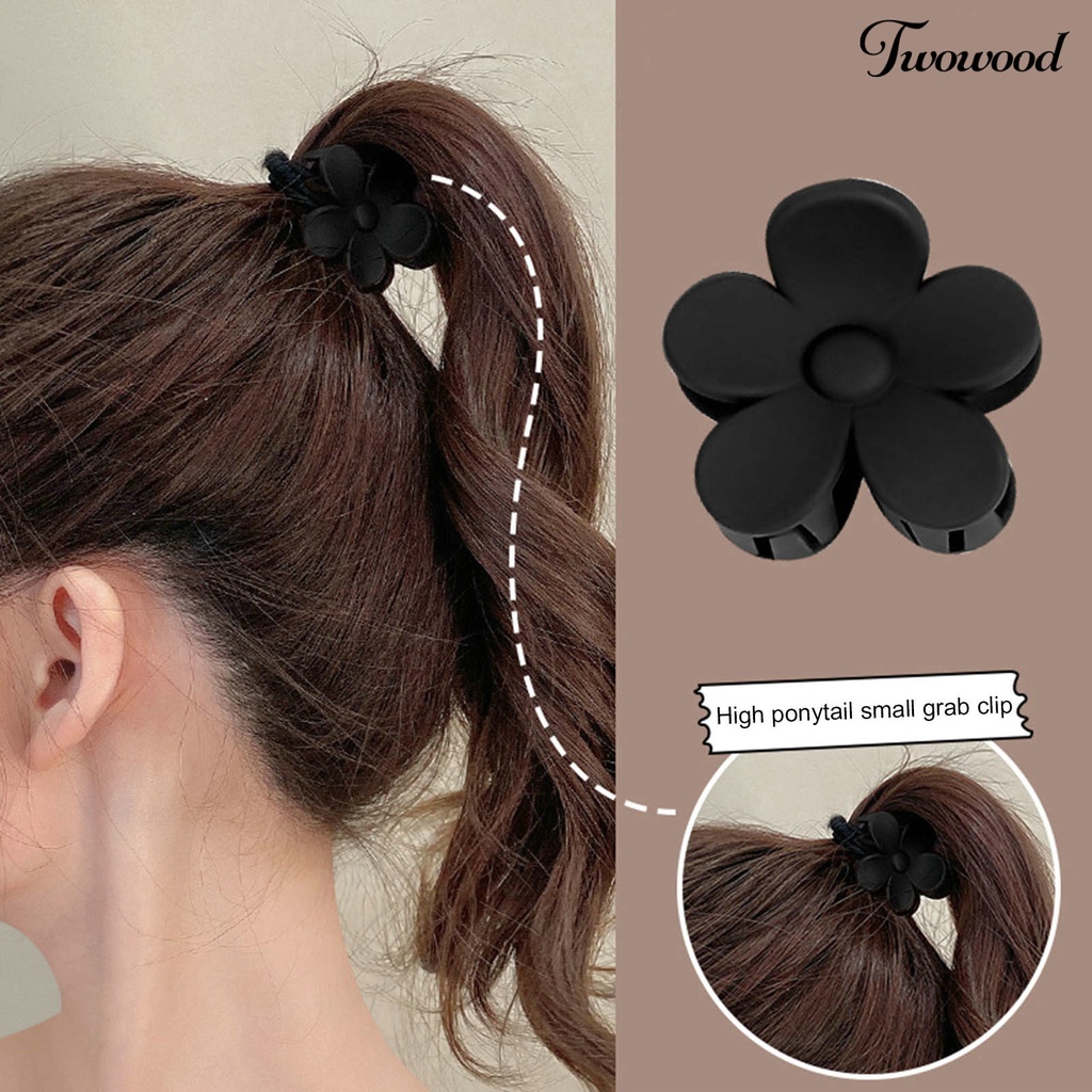 Twowood 2Pcs Bentuk Bunga Rambut Cakar Non-slip Persilangan Gigi Indah Wanita Warna Solid Matte Snap Ponytail Hair Clamp Aksesoris Rambut