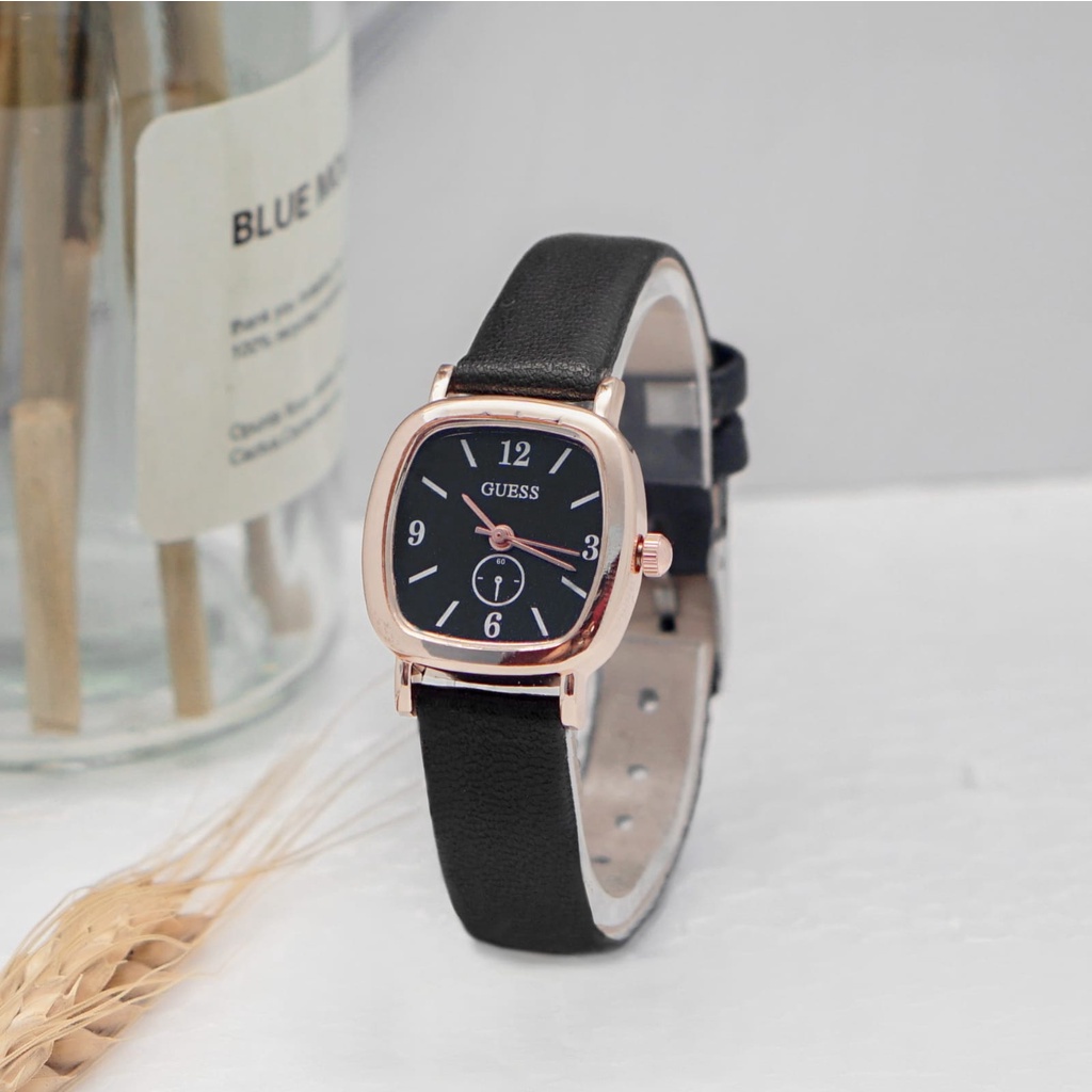 PA Jam Tangan Quartz Strap PU Analog Casual Gaya Retro Wanita Chrono Watch Korean Fashion RM021