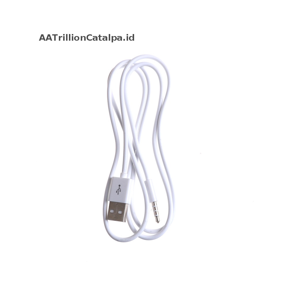 Aatrillioncatalpa 3.3FT 3.5mm AUX Audio Plug Jack Ke USB 2.0 Male Charge Cable Cord Untuk MP3 ID