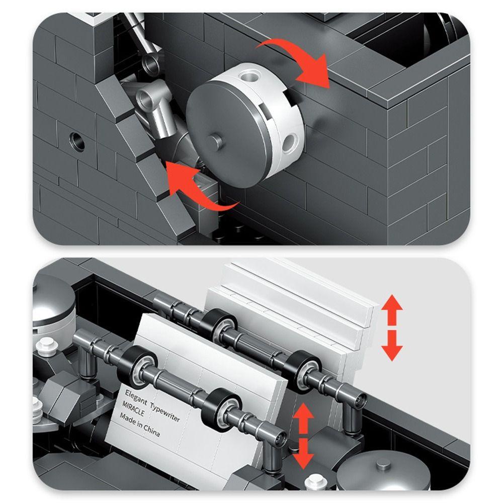 R-FLOWER Idea Mesin Ketik Retro Untuk Dewasa Blok Bangunan Set Bangunan Mesin Ketik Kolekte