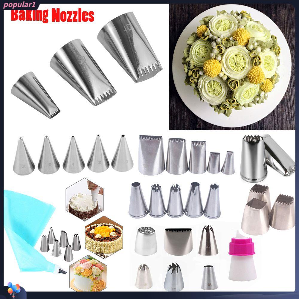 Populer Icing Piping Nozzle Bakery Pastry Tips Stainless Steel Aksesoris Dapur Alat Es Krim