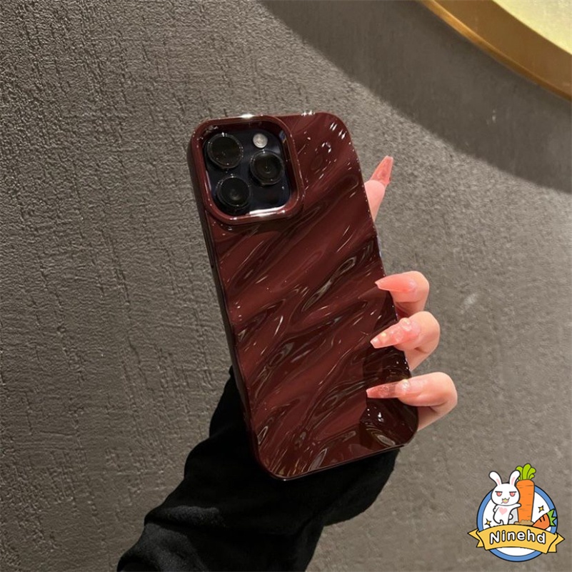 Casing iPhone 3D Lipit Premium Simple Warna Solid Kompatibel Untuk Iphone14 13 12 11 Pro Max X Xr Xs Max8 7 6 6s Plus SE 2020 Tpu Anti Pecah Shockproof Soft Case Cover Pelindung