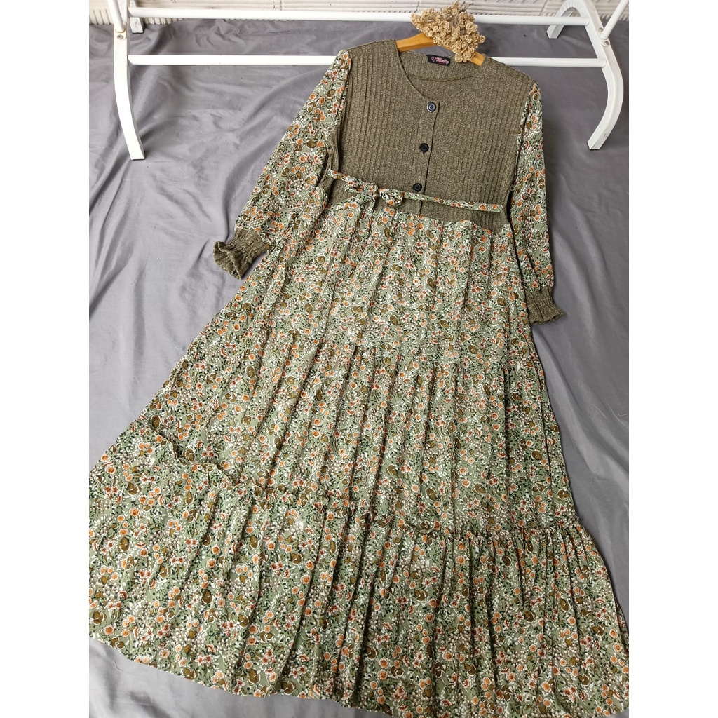 GAMIS RAJUT MIX CERUTTY MOTIF BUNGA PONIKA DRESS/GAMIS KOREAN DRESS VINTAGE KOREA/COD/GAMIIS AESTETH
