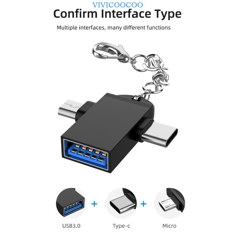 Vivi Adaptor OTG Universal 2in1 USB3 0 Female To Micro USB Male Dan Type-C Male