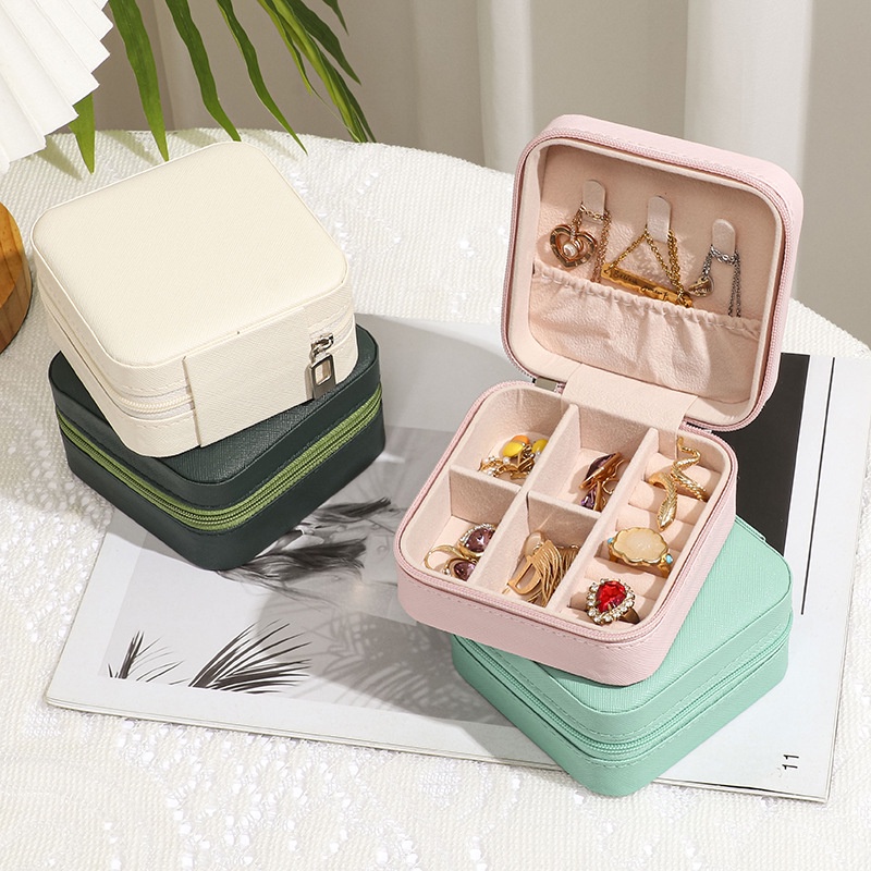 Kotak Perhiasan MINI Portabel Tempat Penyimpanan Travel Jewelry Box Case Untuk Anting Cincin Kalung