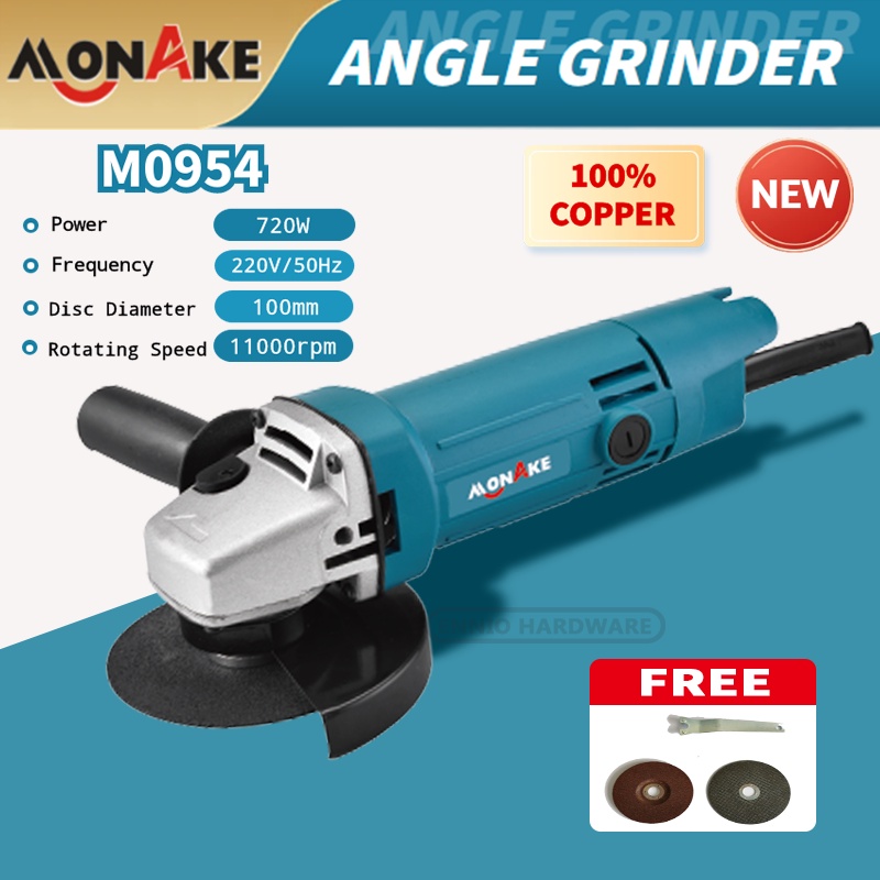 Mesin Gerinda Tangan 4 inch / Angle Grinder 100mm Grinda mini MONAKE