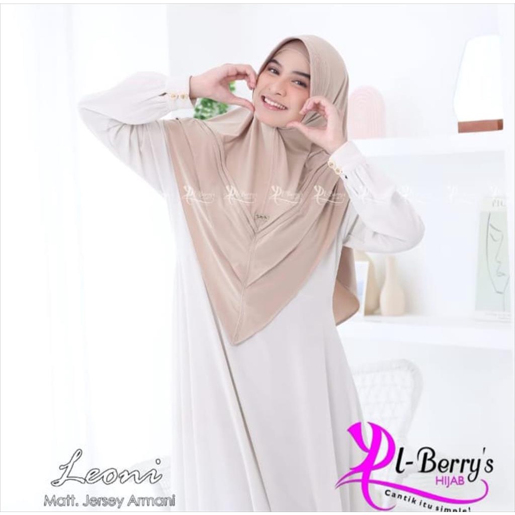 (El-Berry Leoni) Hijab Instan Bergo Rempe Leoni by El-Berrys - Jersey