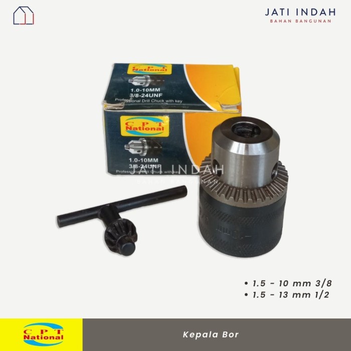 CPT National Kepala Bor 10 & 13 mm + Kunci | Sparepart Mesin Bor