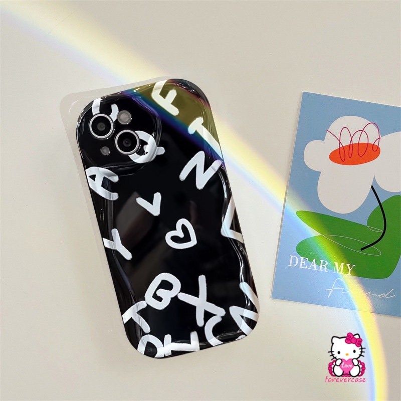 Casing Tepi Melengkung Bergelombang 3D Untuk Redmi A1 9A A2 9C NFC 10C 9T 10 9 10A Redmi Note11 10 10 Pro Max Plus 12 8 10s 10Pro 9 11s POCO M3 Romantic Bulan Bintang Alphabet Love Heart Lembut Sarung