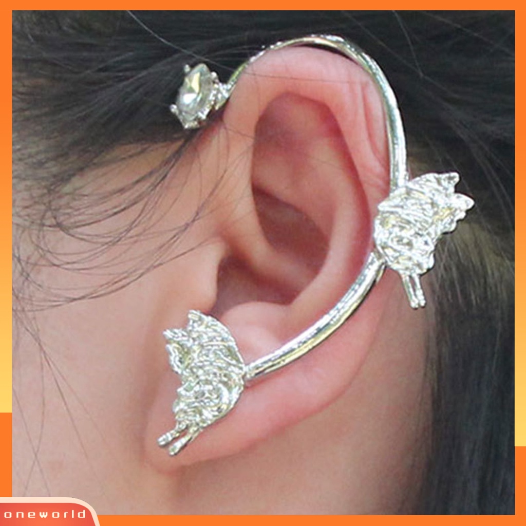 [WOD] 1pc Klip Telinga Non Tindik Berlian Imitasi Mengkilap Kilau Terang Menarik Semua Pertandingan Dekorasi Pembukaan Wanita Gadis Kupu-Kupu Telinga Cuff Clip Earring Untuk Pacaran