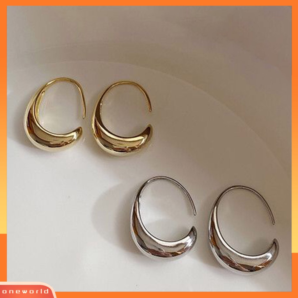 [WOD] 1pasang Anting Hoop Geometris Busur Sederhana Ringan Indah Chic Anting Untuk Minimalis