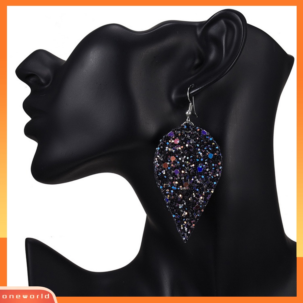 [WOD] Gaya Punk Tetesan Air Menjuntai Drop Shiny Sequin Women Hook Earrings Perhiasan Hadiah