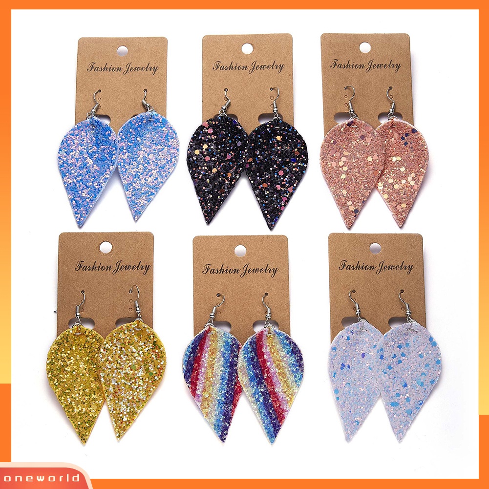 [WOD] Gaya Punk Tetesan Air Menjuntai Drop Shiny Sequin Women Hook Earrings Perhiasan Hadiah