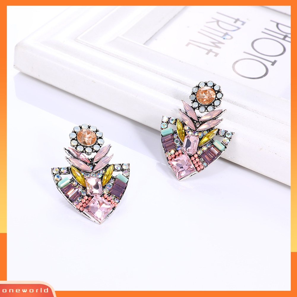 [WOD] Wanita Fashion Berlian Imitasi Berlebihan Bohemian Ear Stud Earrings Perhiasan Hadiah