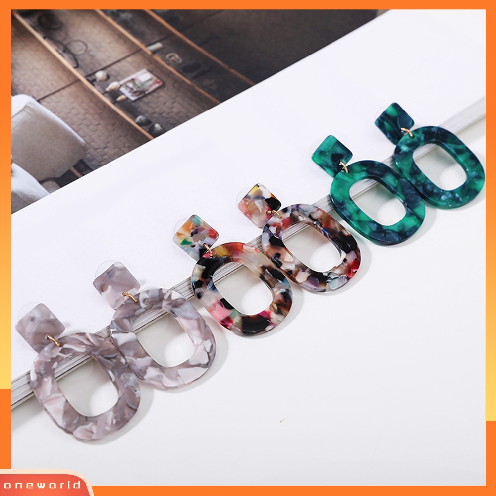 [WOD] Fashion Berongga Lingkaran Pernyataan Wanita Geometris Stud Earrings Perhiasan Hadiah