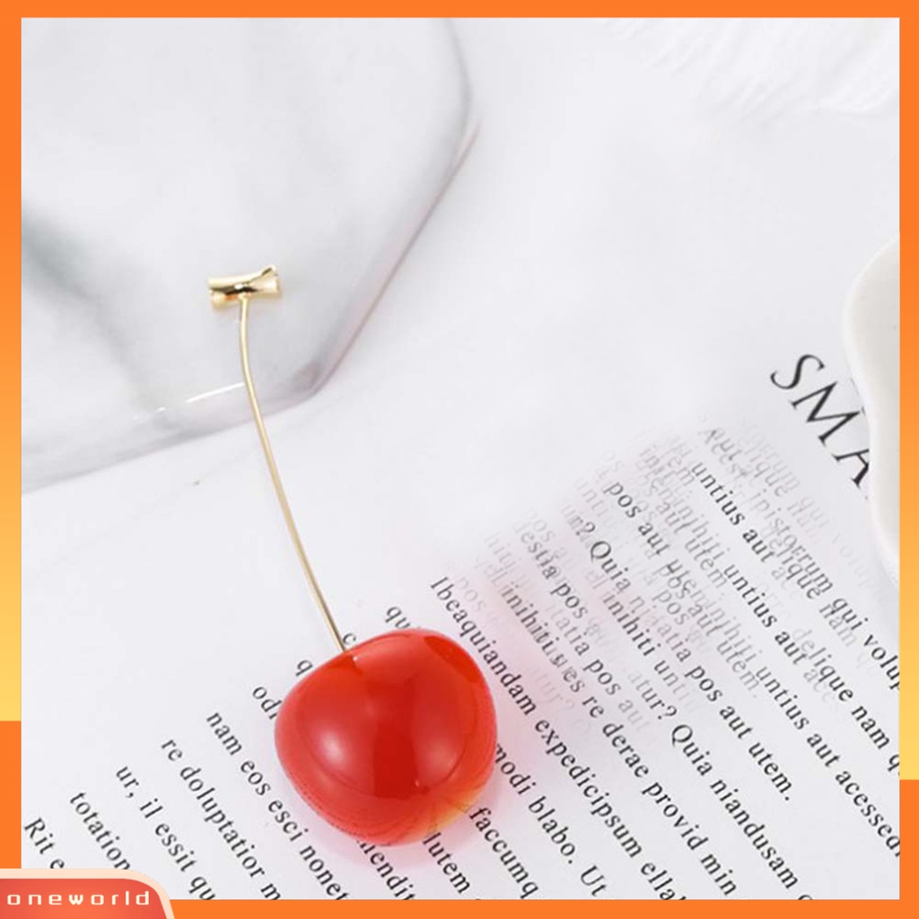 [WOD] Anting Manis Cherry Bentuk Alloy Indah Jaket Telinga Menjuntai Untuk Pacaran