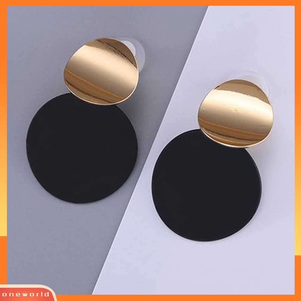 [WOD] Wanita Fashion Disk Tidak Teratur Matte Ear Stud Earrings Perhiasan Pesta Hadiah Ulang Tahun