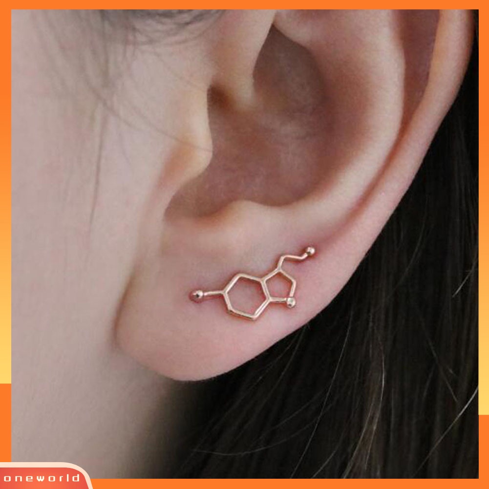 [WOD] Sederhana Wanita Serotonin Bentuk Molekul Telinga Pendaki Anting Crawler Perhiasan Hadiah