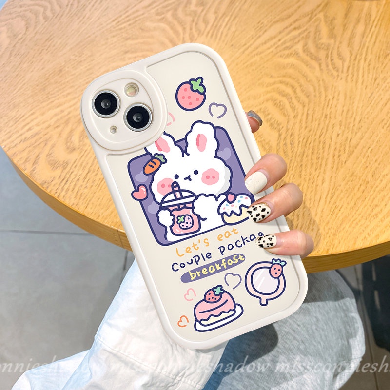 Casing Untuk Infinix Hot 10play 11play 9play Hot 11s 10s 10T Hot 10 Lite Infinix Note8 Smart 6 5 Couple Lucu Kartun Beruang Kelinci Susu Teh Kue Shockporoof Lembut Tpu Cover