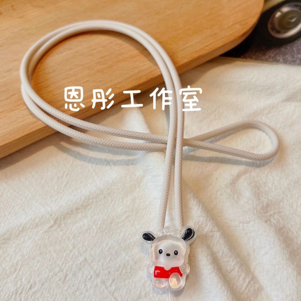 Gaya Baru ins Macaron Bear Halter Neck Tali Anti Hilang Silikon Kunci Liontin Kartu Sekolah Kartu Kerja Liontin Liontin Universal