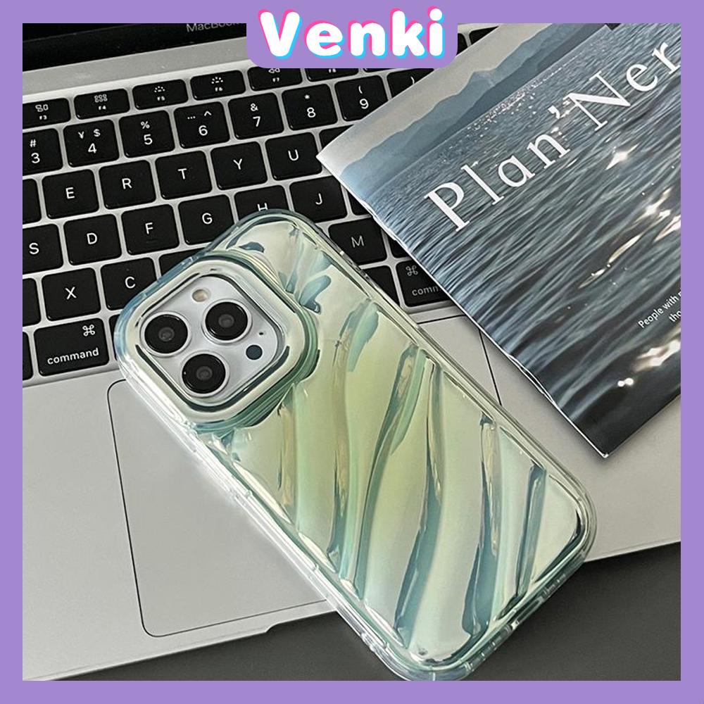 VENKI - iPhone Case untuk iPhone 11 Laser Reflektif Bening Phone Case TPU Soft Shockproof Airbag Case Gradien Hijau Kompatibel dengan iPhone 14 13 Pro Max 12 Pro Max XR XR 7Plus 8Plus