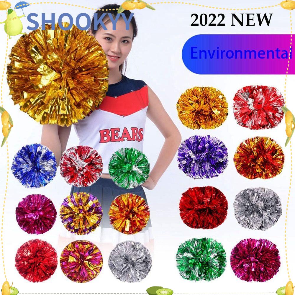 Chookyy 1pc Cheerleader pompoms Gagang Plastik Lomba Bunga Double hole handle Penghias Pesta Tari