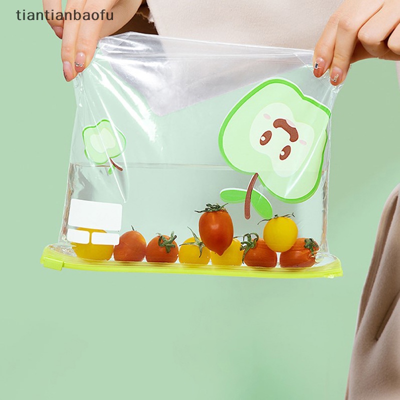 [tiantianbaofu] Wadah Tas Penyimpanan Makanan Reusable Freezer Bag Anti Bocor Top Ziplock Bags Butik