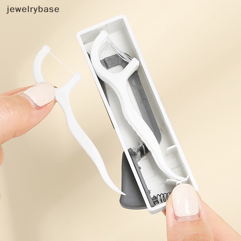 [jewelrybase] Kotak Penyimpanan Flosser Gigi Portable Otomatis Plastik Floss Pick Dispenser Butik