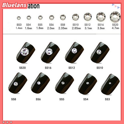 [BLM] 1440pcs /Pack SS3 - SS20 Bulat AB Flactback Kristal Berlian Imitasi DIY Dekorasi Nail Art