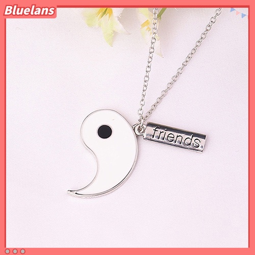 [BLS] 2pcs/set Sahabat Tai Chi Yin Yang Diukir Bar Liontin Split Kalung Hadiah
