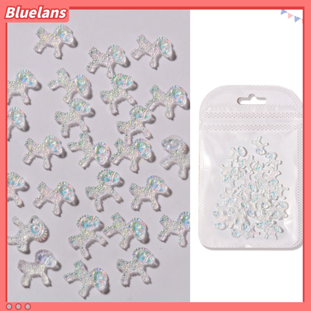 [BLM] 30pcs /Pack Dekorasi Kuku Mahkota Bentuk Hewan Flat Bottom Resin Nail Art Rhinestones Jewelry Untuk Desain Kuku