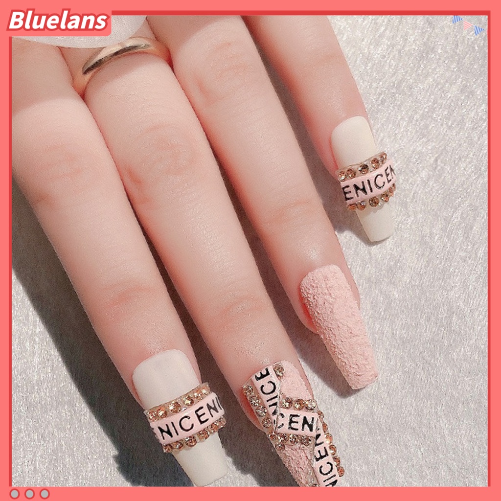 [BLM] 12pcs Manicure Decal Anti Jatuh Eye-catching Mudah Di Aplikasikan Hiasan Nail Art Huruf Glitter Unik Untuk Kecantikan Kuku