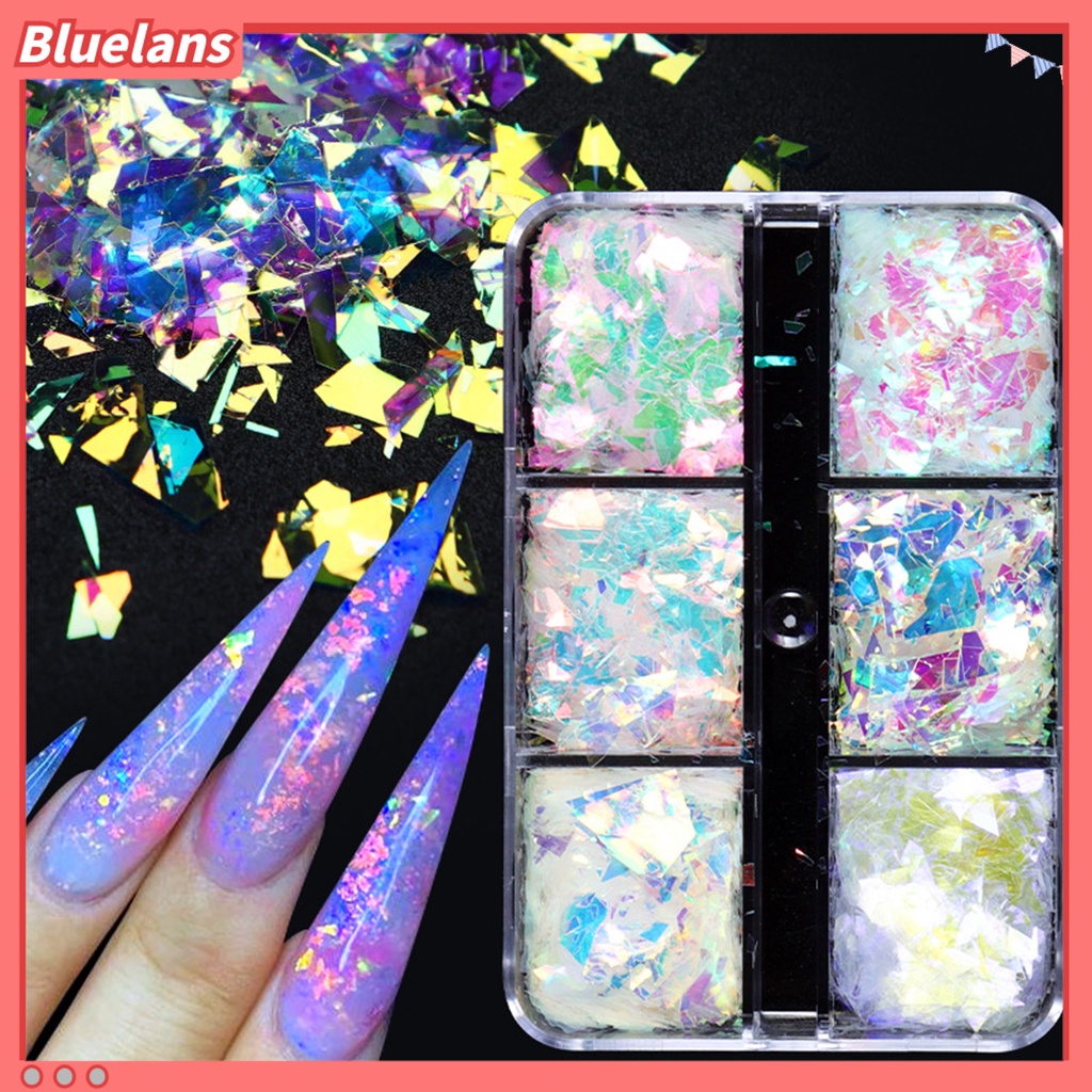 [BLM] 6kisi/box Dekorasi Kuku Indah DIY Kuku Ringan Awan Imitasi Brokat Payet Untuk Wanita