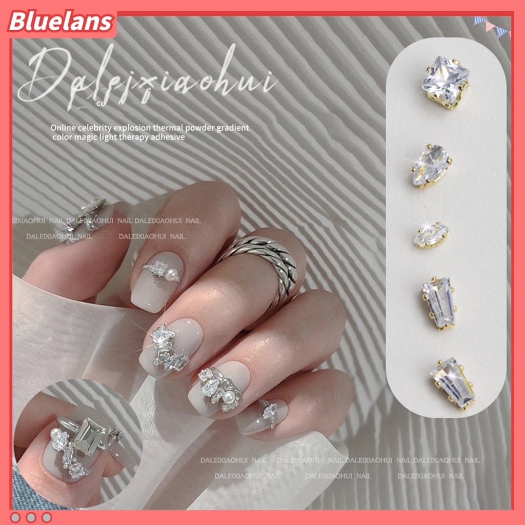 [BLM] 10pcs Nail Art Charm Zircon Anti-Gores Tahan Jatuh Mudah Di Tempel High Gloss Claw-wrapping Nail Aksesori Nail Supply