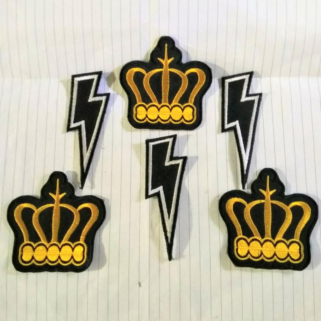 Patch Bordir Mahkota Petir Keren